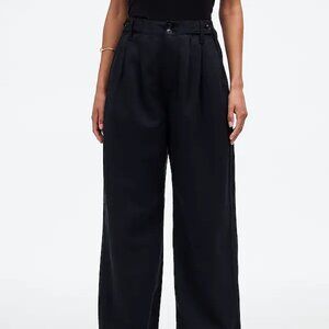 Madewell: The Petite Harlow Wide-Leg Pant, 00P, True Black